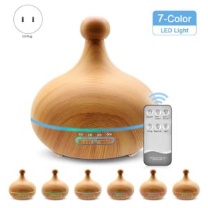מכשיר אדים ארומתרפי חשמלי עם שלט רחוק, מפזר 400ML