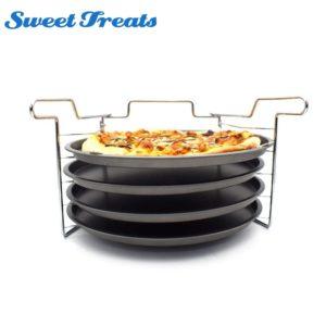 פיצרייה בביתכם!! 4 תבניות אפייה Nonstick לאפיית פיצות, פוקאצ'ות, בורקסים ועוד