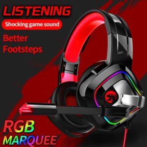 אוזניות גיימרים עם מיקרופון 4D סטריאו ל- RGB Marquee Xbox אחד/מחשב נייד/מחשב tablet