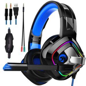 אוזניות גיימרים עם מיקרופון 4D סטריאו ל- RGB Marquee Xbox אחד/מחשב נייד/מחשב tablet